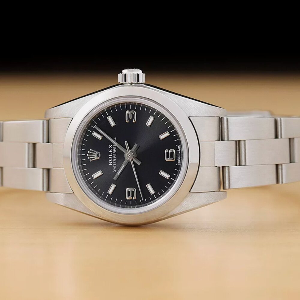 SALE! ROLEX LADIES 24MM BLACK ARABIC WATCH
